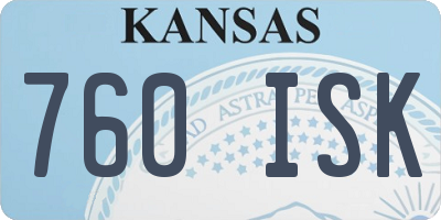 KS license plate 760ISK