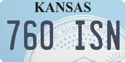 KS license plate 760ISN