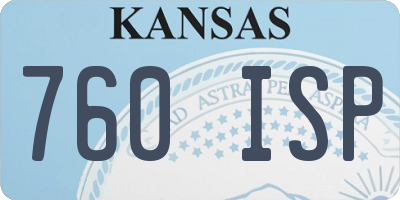 KS license plate 760ISP