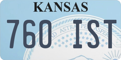 KS license plate 760IST