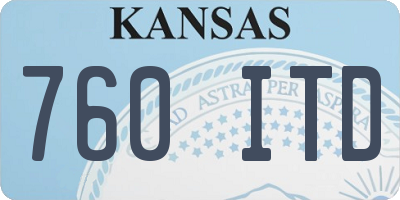 KS license plate 760ITD
