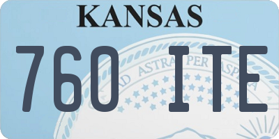 KS license plate 760ITE