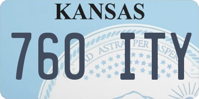 KS license plate 760ITY