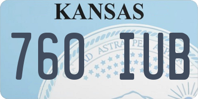 KS license plate 760IUB