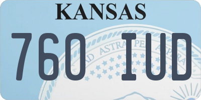KS license plate 760IUD