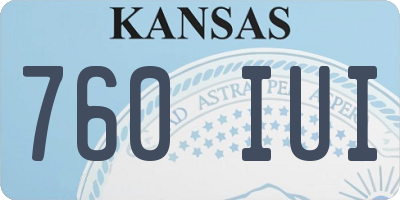 KS license plate 760IUI