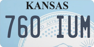 KS license plate 760IUM