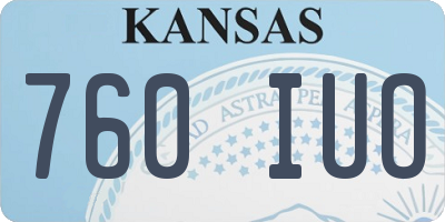 KS license plate 760IUO