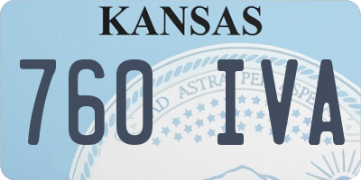 KS license plate 760IVA