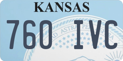 KS license plate 760IVC