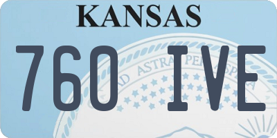 KS license plate 760IVE