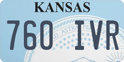 KS license plate 760IVR