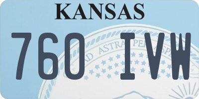 KS license plate 760IVW