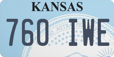 KS license plate 760IWE