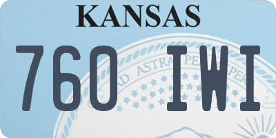 KS license plate 760IWI
