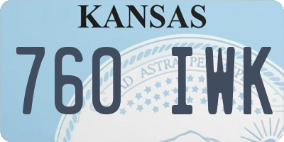 KS license plate 760IWK