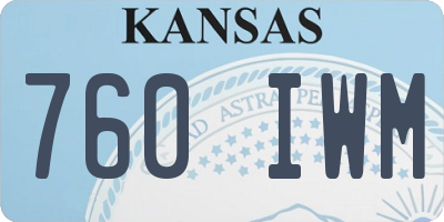 KS license plate 760IWM