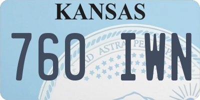 KS license plate 760IWN
