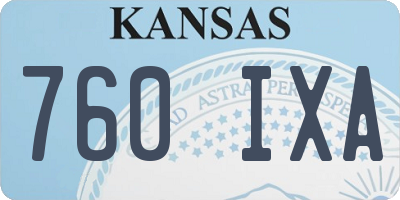 KS license plate 760IXA