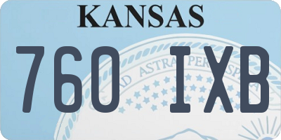 KS license plate 760IXB