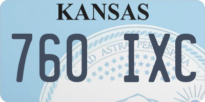 KS license plate 760IXC