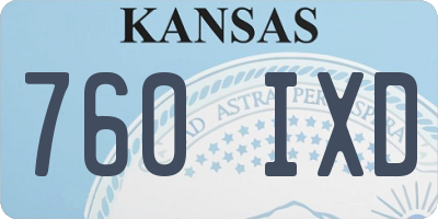 KS license plate 760IXD