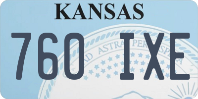 KS license plate 760IXE