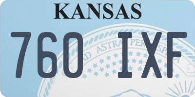 KS license plate 760IXF