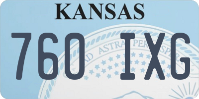 KS license plate 760IXG