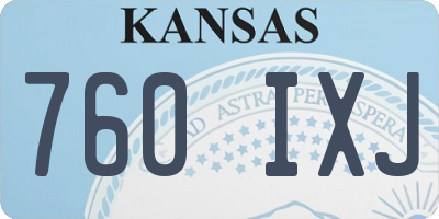 KS license plate 760IXJ