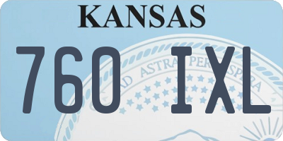 KS license plate 760IXL