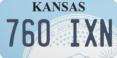KS license plate 760IXN