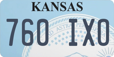 KS license plate 760IXO