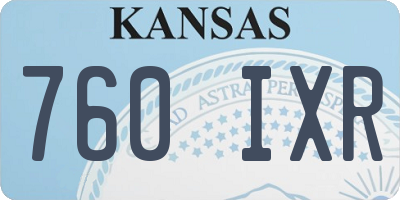 KS license plate 760IXR