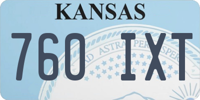 KS license plate 760IXT