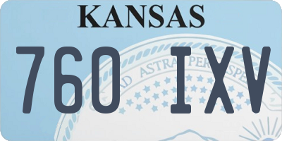 KS license plate 760IXV