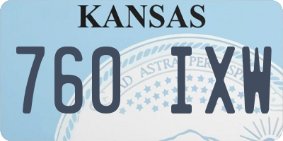KS license plate 760IXW