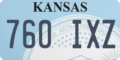 KS license plate 760IXZ