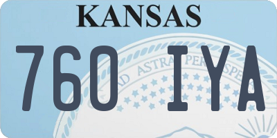 KS license plate 760IYA