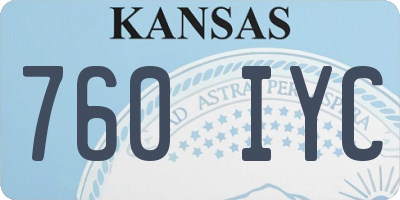 KS license plate 760IYC