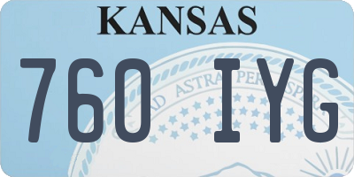 KS license plate 760IYG