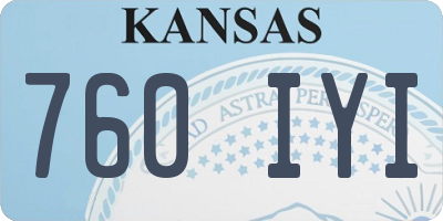 KS license plate 760IYI