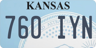 KS license plate 760IYN