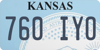 KS license plate 760IYO