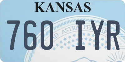KS license plate 760IYR