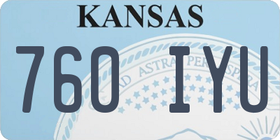 KS license plate 760IYU
