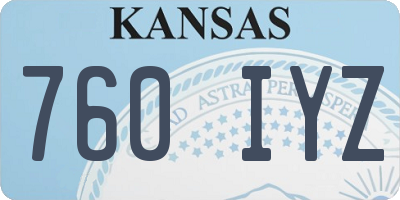 KS license plate 760IYZ