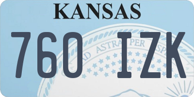 KS license plate 760IZK