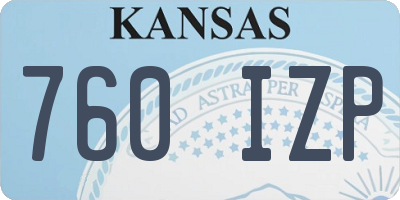 KS license plate 760IZP
