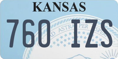 KS license plate 760IZS